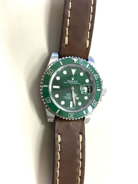 green leather strap rolex|rolex leather strap replacement.